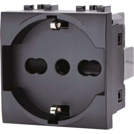 PRESA SCHUKO + SICUREZZA ABL - NERO VOLT 250 A 10/16 2P+T - 8 pezzi