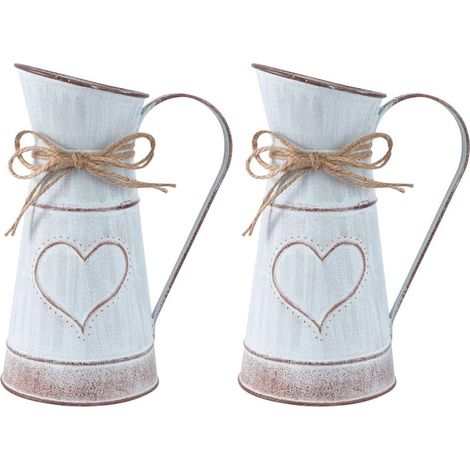 2pièces Vase à Fleurs Vintage Seau à Fleurs pour Arrangement Floral Jardinière Intérieure Décoratif (1/5)