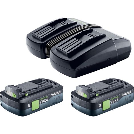 Festool Energie Set 18V 2xTBX4/TCL6DUO mit 2x BP 18 TBX 4 C-ASI Akku 18 V 4,0 Ah ( 2x 578745 ) + TCL 6 DUO Doppel Ladegerät ( 577017 )