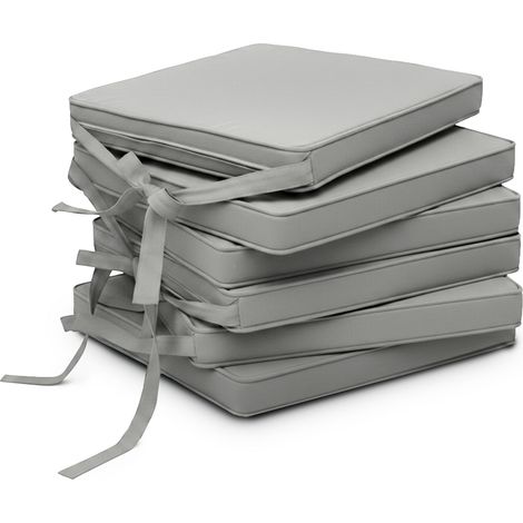 Lot de 6 coussins de chaise Loft SK gris clair, 45x40x5cm