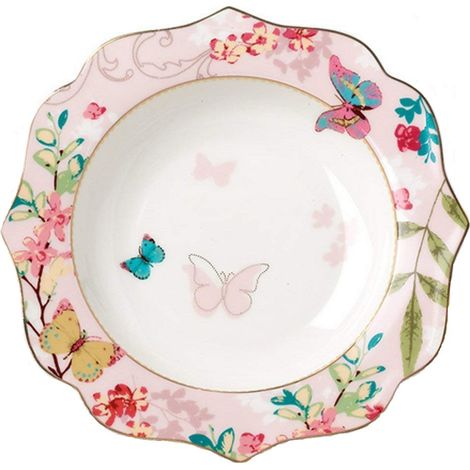 Assiette en céramique avec motif papillon rose assiette à salade de 18 cm (1/5)