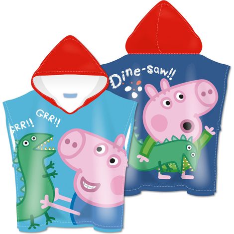 Poncho microfibre avec capuche 55X55cm - George Pig