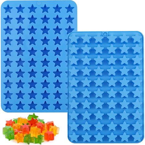 JeiibrZui Silikonform-Set – 2-teilig, quadratische Mini-Eiswürfelform mit 60 Mulden – hitzebeständige Silikonform für Schokolade, Bonbons und Gummibärchen – vielseitiges Küchenutensil (1/5)