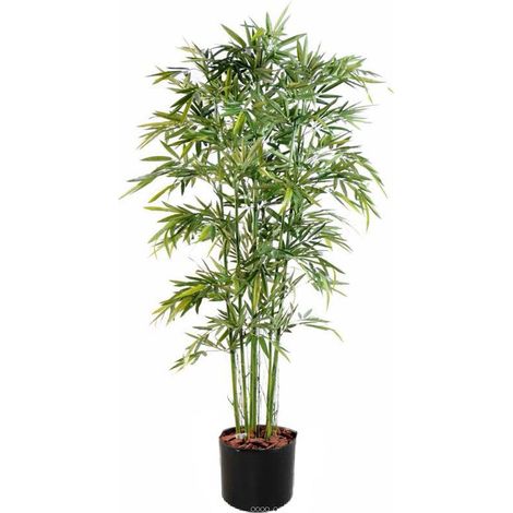Bambou Artificiel cannes moyennes Vertes en pot feuillage tissu H 180 cm D 90 cm Vert - dimhaut: H 180 cm - couleur: Vert