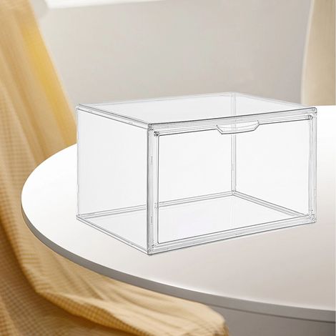 Boîte de rangement transparente, étanche à l'eau et à la poussière, avec aimant puissant, pour sacs à main, figurines d'anime et autres articles de mercerie. (1/5)