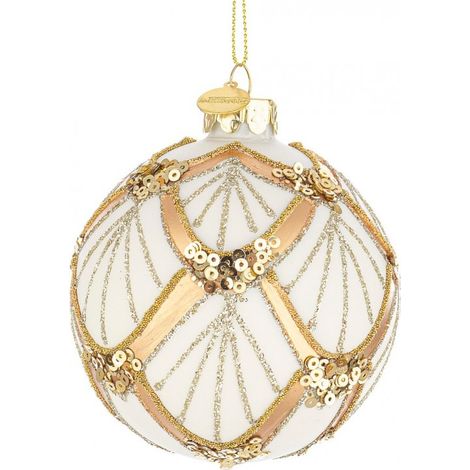 PALLA VETRO LUX D.8 ORO BIANCO-CHAMPAGNE