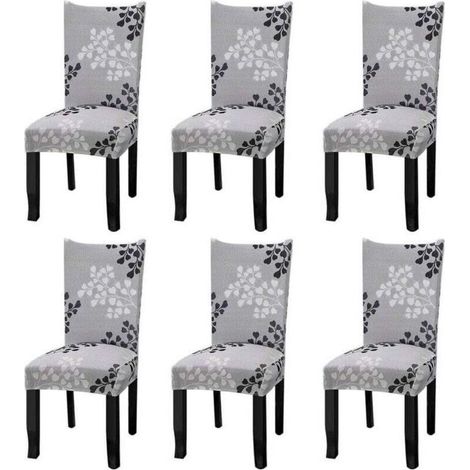 Universelle Stretch-Stuhlhussen, 6er-Set, Stuhlhussen für Esszimmerstühle, Herbstlaub-Design