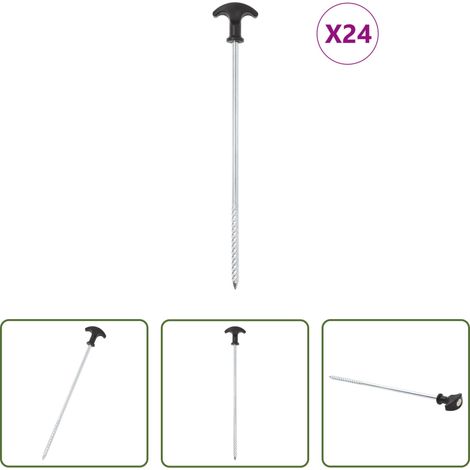 Camping - Zeltheringe 24 Stk. 30 cm Ø7 mm Verzinkter Stahl (1/5)