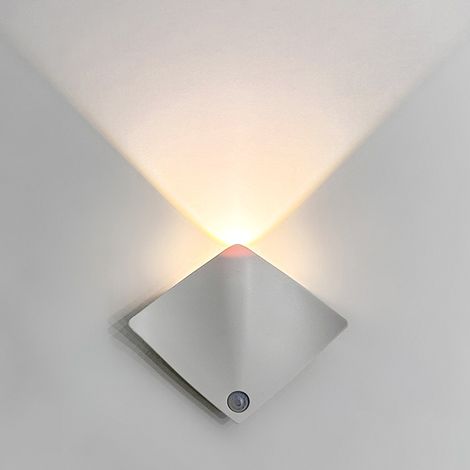 Applique Murale Sans Fil Rechargeable, Lampe à Détecteur de Mouvement, Applique Murale LED Magnétique, Veilleuse Décorative, Blanc (1/5)