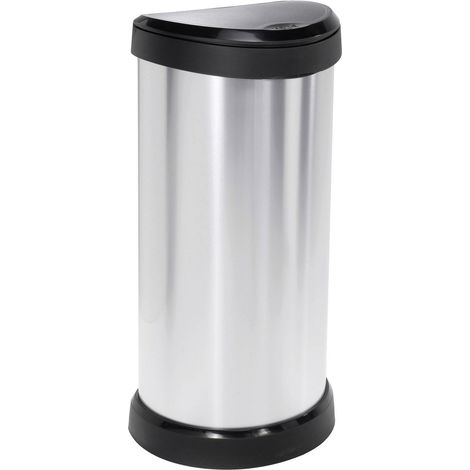 [GEBRAUCHT] B-Ware Curver Deco Bin Mülleimer Abfalleimer 40 L 335 X 685 X 285 Mm Silber Schwarz