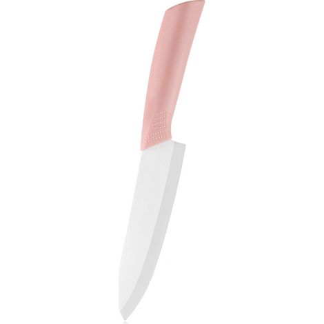 Couteau à fruits en céramique - Couteau de cuisine rose de 6 pouces avec étui