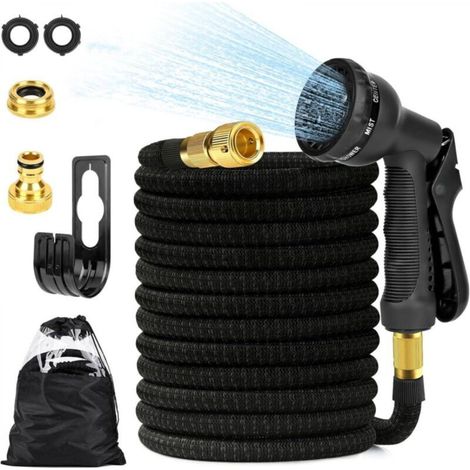 30m/100Ft Expandable Garden Hose with 8 Spray Patterns, Fits 1/2" and 3/4" Taps, Durable Metal Fittings for Garden, Watering, and Cleaning (1/5)