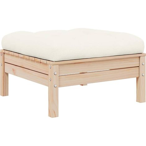 Outdoor-Fußhocker mit Kissen Massivholz Kiefer