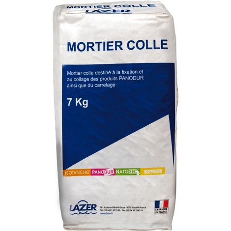 Mortier-colle gris pour fixation et carrelage Panodur - Sac de 7 kg - Lazer 290369