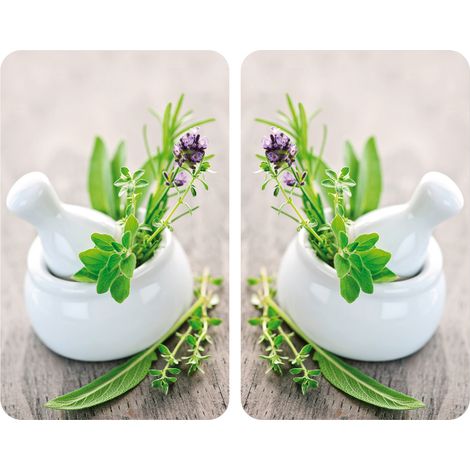 Wenko – Protection plaque de cuisson en verre trempé 30x52 cm – Lot de 2 – Résistant aux chocs et éraflures – Pour plaques induction et vitrocéramique
