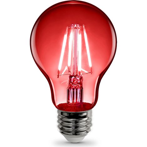 Alcapower Lampada Filamento LED Classica 4W 230V 50Hz Attacco Standard Colore Rosso Angolo Luce 360 Gradi Uso Decorativo Interno Non Dimmerabile
