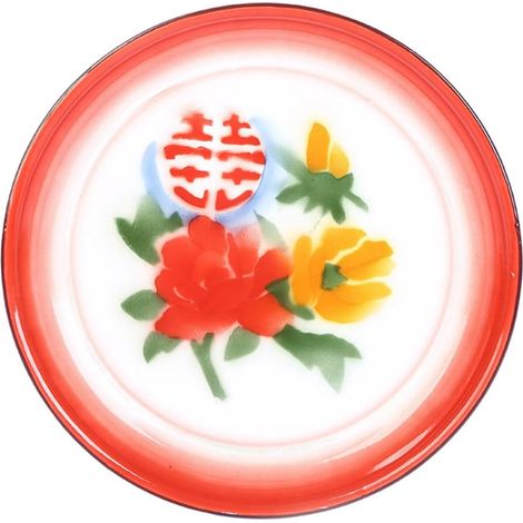 Plat de Service en Émail de Style Chinois, Résistant à L'usure, Pratique pour Fruits et Snacks, pour Table de Salon ou Bureau Plusieurs styles (1/5)