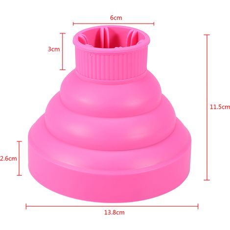 Housse diffuseur pliable pour sèche-cheveux - Accessoire coiffure avec couvercle (Rose) (1/5)