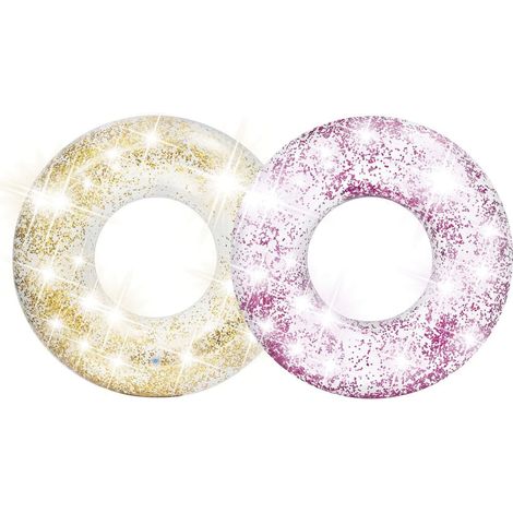 Lot de 2 bouées gonflables rondes à paillettes
