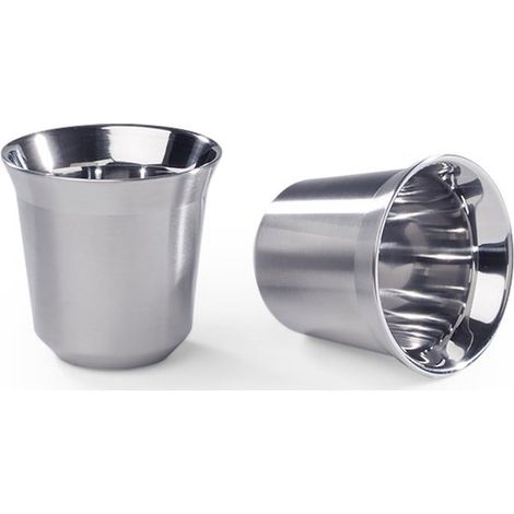 Tazzine da caffè espresso a doppia parete in acciaio inox, set da 2, 80 ml (1/5)