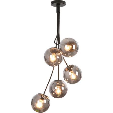 Lampada a sospensione Glory Metal Matt Black E14 5x Max 40W H: 89 cm L: 45,5 cm Ø15 cm Dimmabile (1/5)