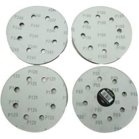 Disques Abrasifs Orbitale 125mm 20 Pièces 8 Trous, Grains 80/120/180/240, Ponçage Multi-Surface (1/3)