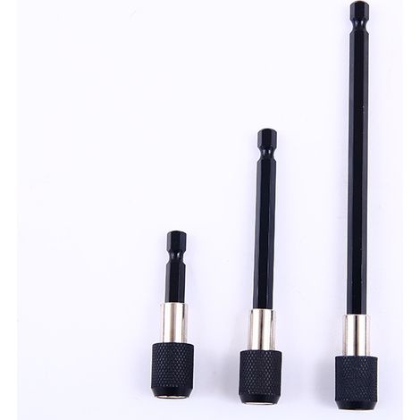 Jeu de 3 embouts de tournevis magnétiques à tige hexagonale de 60 mm, 100 mm et 150 mm pour vis, écrous et tous les tournevis et perceuses manuelles.-AquaForge (1/5)