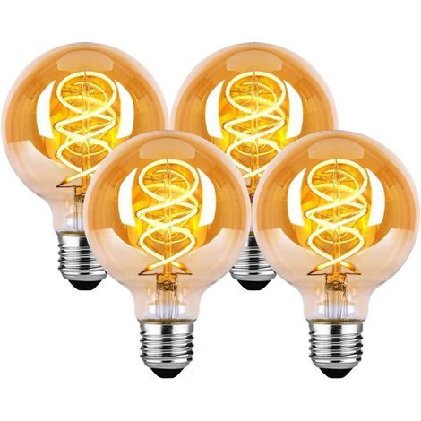E27 LED Bulb, Vintage Dimmable E27 Bulb 4W G80 Warm White 2200K 260LM Edison Decorative Retro Antique Vintage Bulb Equivalent to 40W Incandescent Bulb, Pack of 4