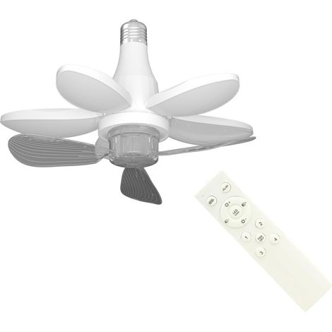 Ventilateur de plafond avec lumière télécommande douille E27 (1/5)
