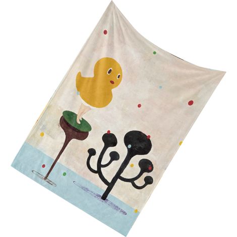 Couverture personnalisée style Yoshitomo Nara BL681-3, 150x200 cm, plaide douce en microfibre pour canapé et lit. (1/3)