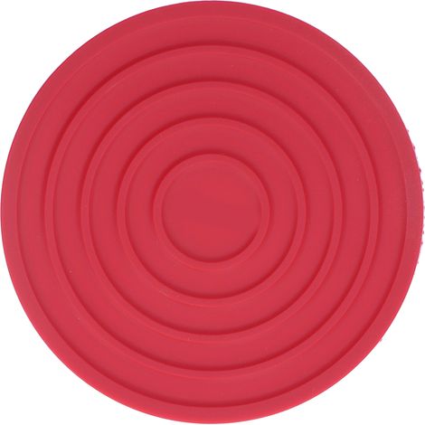 Runde, hitzebeständige, dicke Silikonuntersetzer in Lebensmittelqualität für Küchen, Restaurants und Haushalte (rot). (1/5)