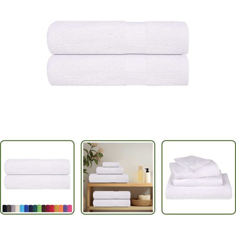 vidaXL Frottiertuch -  Handtücher FROGN 2 Stk. Weiß 50x100 cm 360 g/m² (1/5)