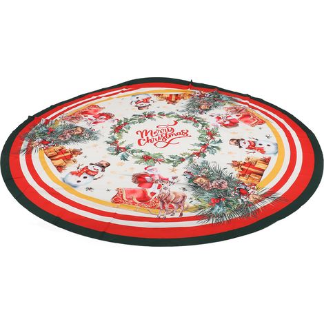 Nappe de Noël ronde de 152 cm (60 pouces) en polyester, résistante à la décoloration et aux déchirures, lavable, référence YZB(204) (1/5)