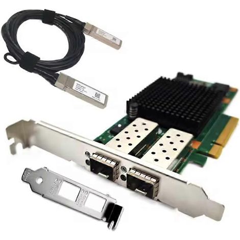 Carte réseau fibre optique Gigabit 10G à double port optique PCIe pour X520-DA2 E10G42BTDA SR2 82599ES (1/5)