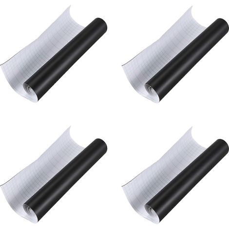 Lot de 4 films adhésifs en vinyle noir mat de 12 x 60 pouces pour covering de voiture (à faire soi-même). (1/5)