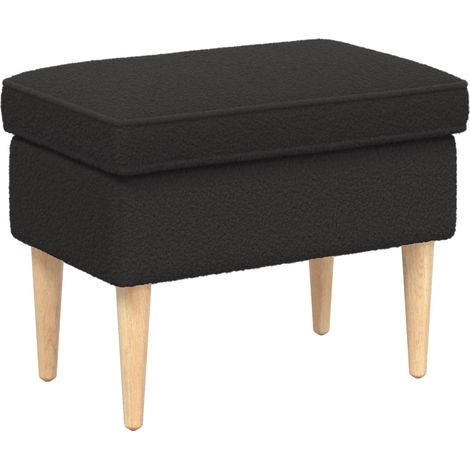 Reposapiés Negro 55 x 35 x 41 cm Bouclé vidaXL