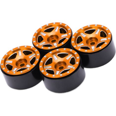 4 pièces moyeux en aluminium durables sans colle installation facile pièces de rechange 1/24 voiture RC or (1/5)
