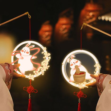 Lanterne lapin du Nouvel An chinois, à faire soi-même, année du Lapin 2023, lanterne portative pour enfants, type 3