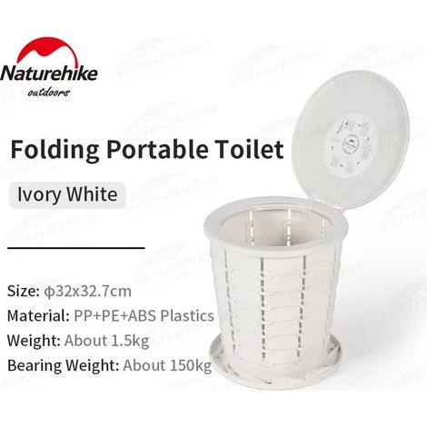 Camping tools Outdoor Folding Toilet Outdoor Camping Car,Ivory White (1/4)