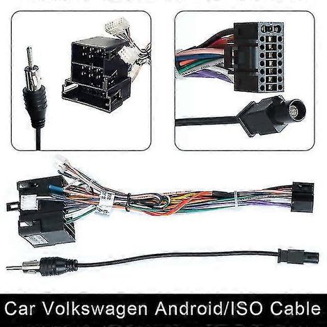 Connecteur d'alimentation universel pour autoradio Android 2 DIN (couleur : câble ISO VW) (1/4)