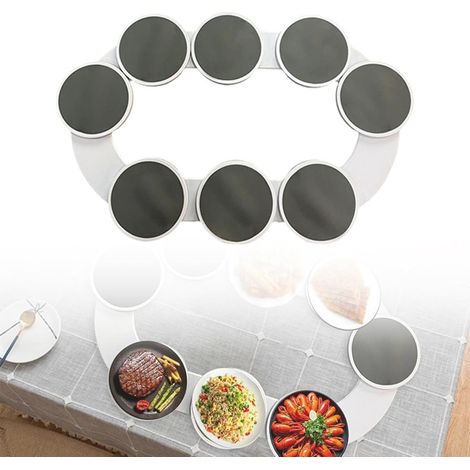 Turntable for Dining Table,360° Rotating Serving Tray for 8 Trays,Rotary Serving for Dining Table Rectangular for Family Meals and Parties (1/5)