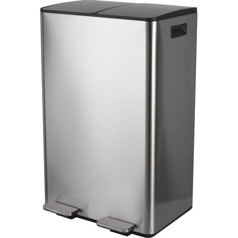 Contenedor de Clasificación Selectiva ALIYA 60L (2x30L) Acero Metalizado Spirella (1/5)