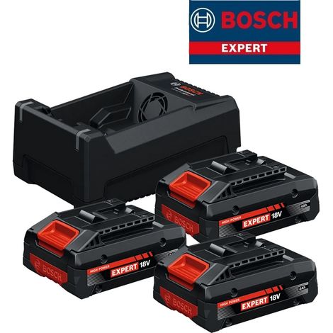 Bosch EXPERT kit 3 batterie 4 Ah tabless 18v EXBA 18V-40 + GAL 12V/18V-80 (1/5)