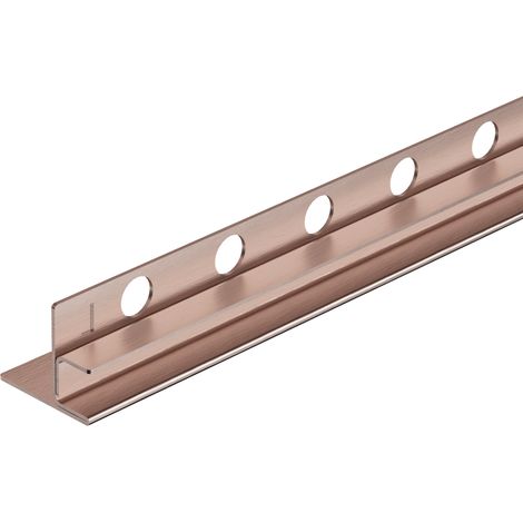 Balneo Profilé latéral incliné gauche pour douche à l'italienne 120cm, acier inoxydable, finition cuivre, Pente de 1,5% (1/5)