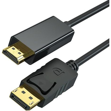 Câble DisplayPort vers HDMI plaqué or de 1,8 m, adaptateur Avacon DisplayPort vers HDMI mâle-mâle noir (1/5)
