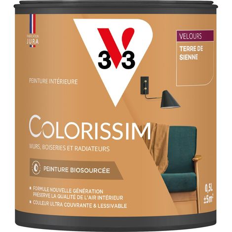 Peinture murale intérieure Colorissim® V33 Terre de sienne Velours 0,5L