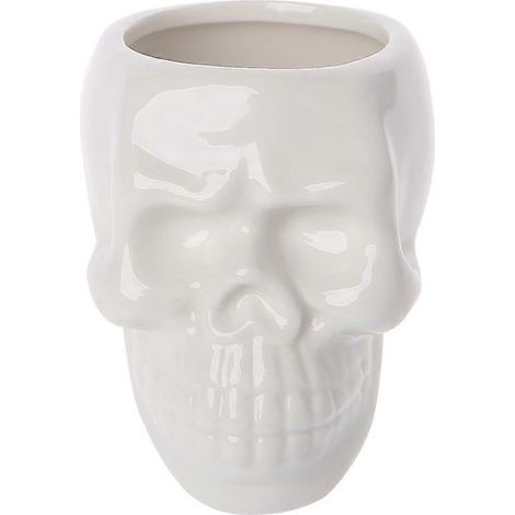 für kreativen Totenkopf-Keramikblumentopf, grüner Sukkulenten-Pflanztopf, Pflanzenbehälter De