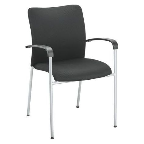 Fauteuil d'accueil empilable et léger - Noir - Lot de 4 - Maxiburo (1/4)