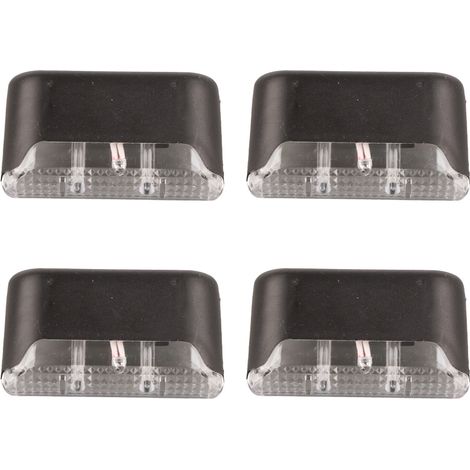 4 Solar-Stufenleuchten, weißes Licht, wasserdicht, hohe Lichtintensität, Solar-LED-Terrassenleuchten, Außenstufenleuchten (1/5)