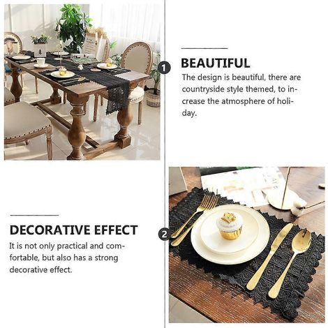 Lot de 2 sets de table noirs style champêtre (1/5)